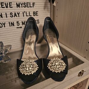 Audrey Brooke Dark Blue Embellished Heels